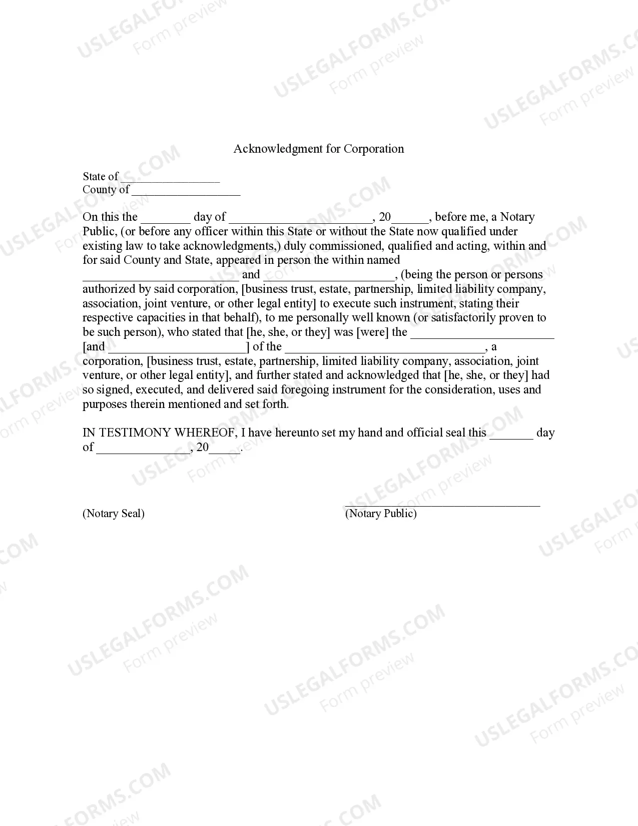 Preview Bill of Sale without Warranty by Corporate Seller