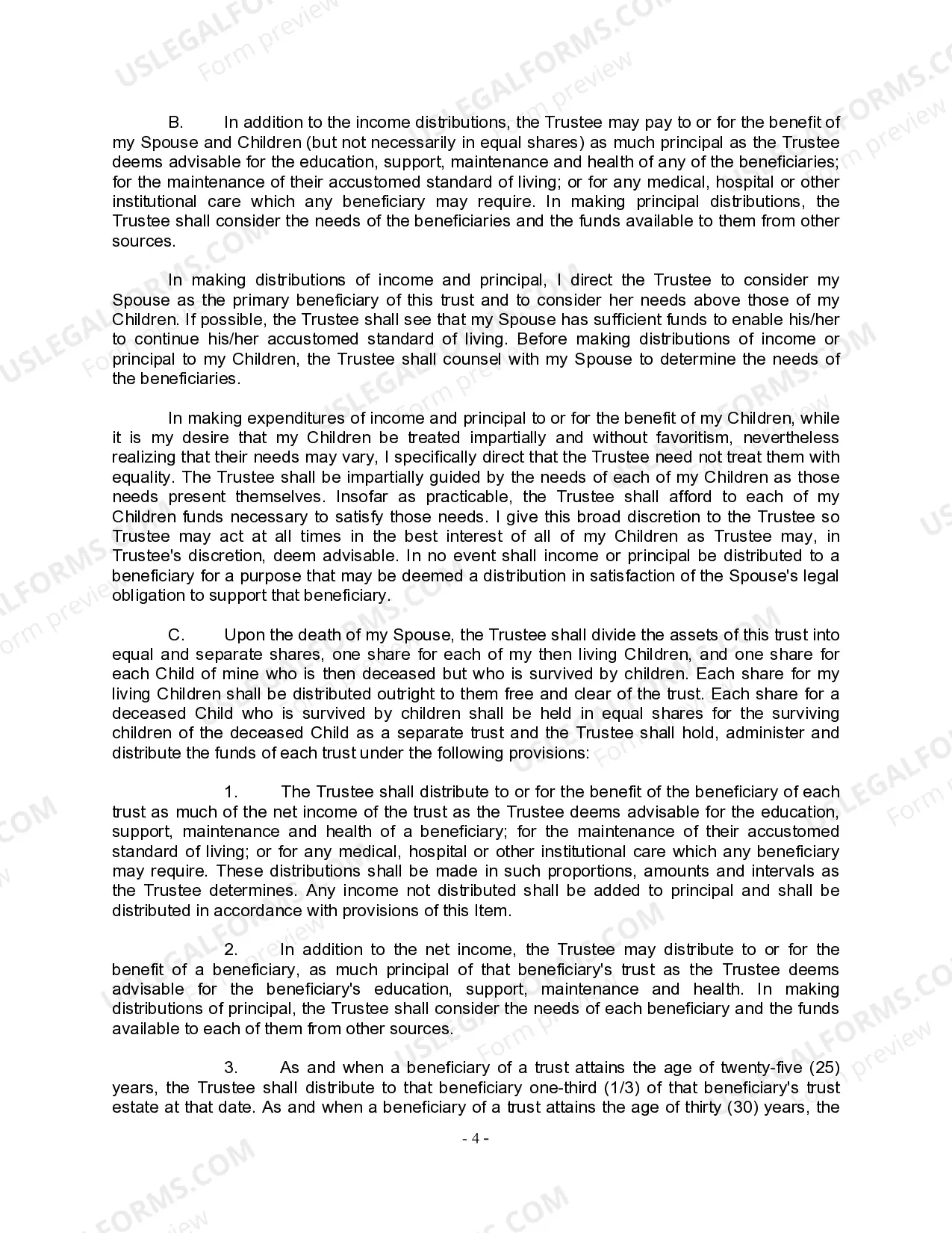 Preview Complex Will with Credit Shelter Marital Trust for Large Estates