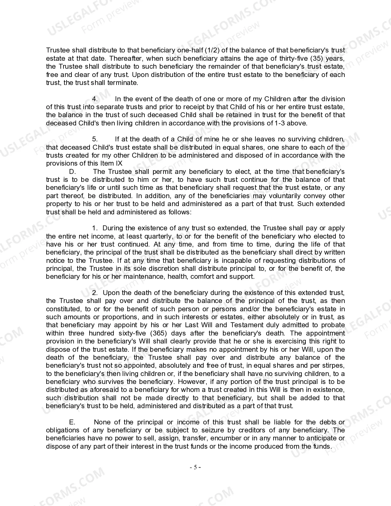 Preview Complex Will with Credit Shelter Marital Trust for Large Estates