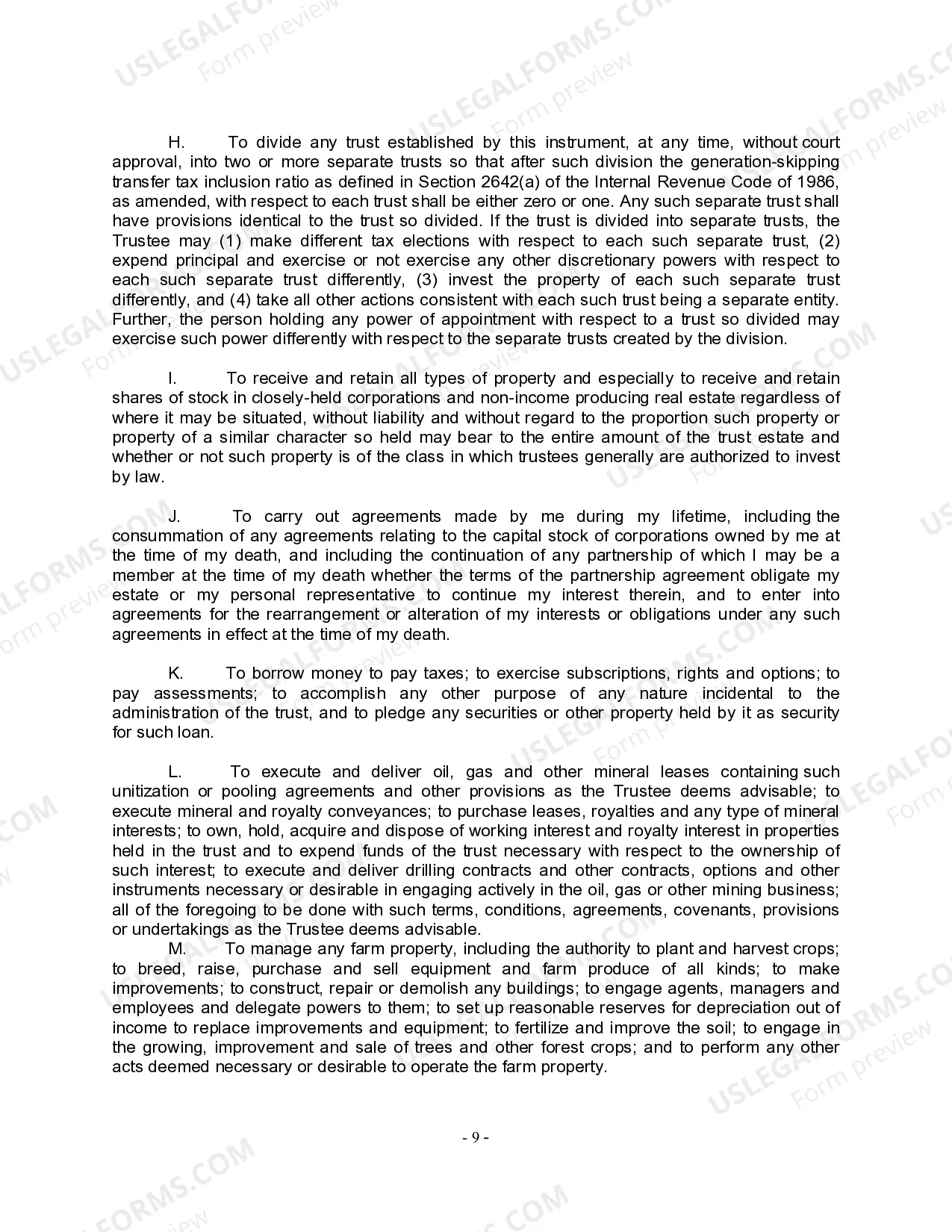 Preview Complex Will with Credit Shelter Marital Trust for Large Estates