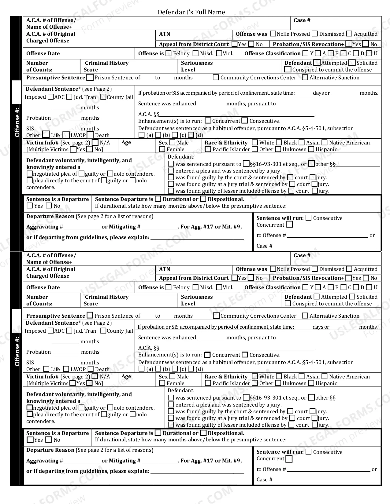 Preview Judgment and Commitment Order
