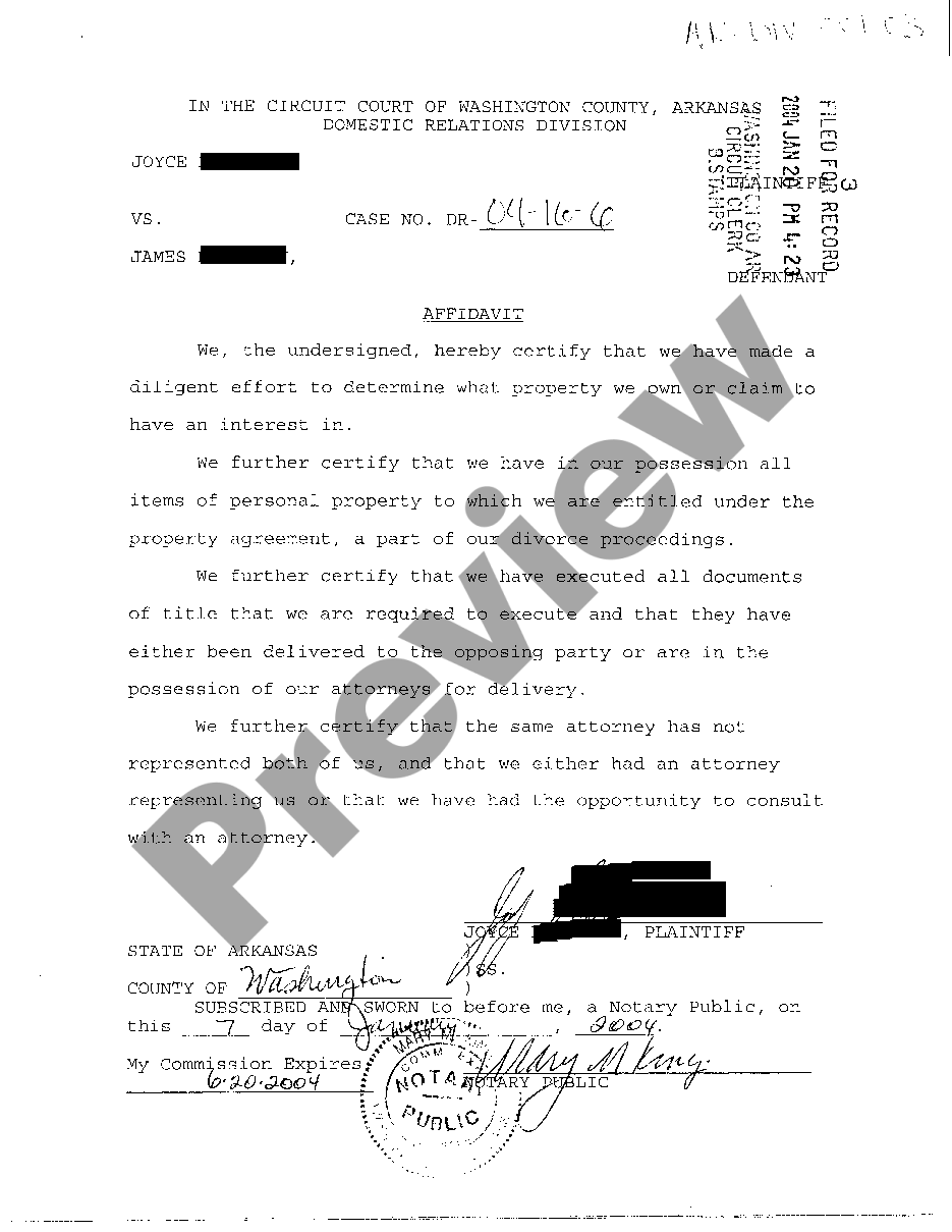 Divorce Affidavit For Efiling Us Legal Forms 2811