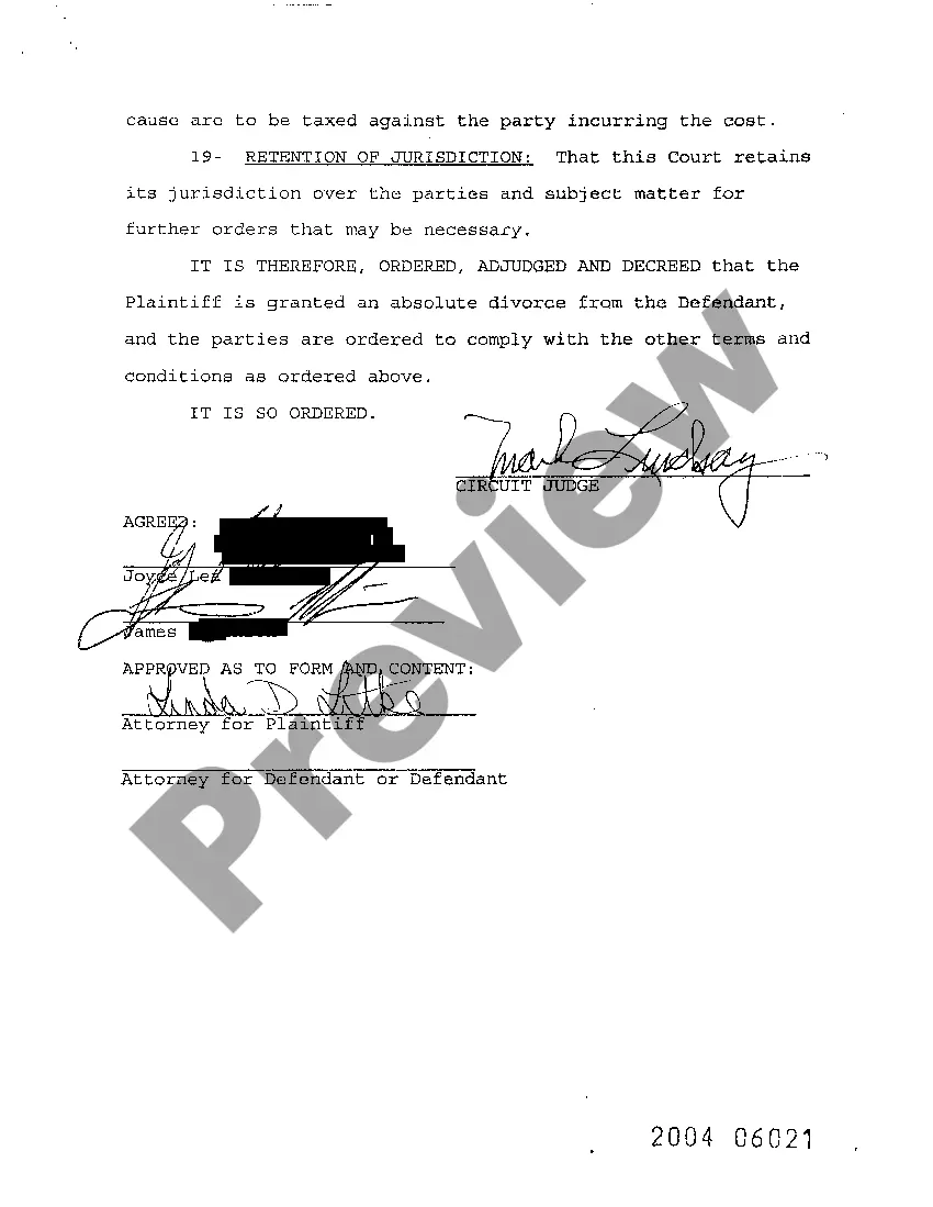 Preview A06 Decree for Divorce with Children