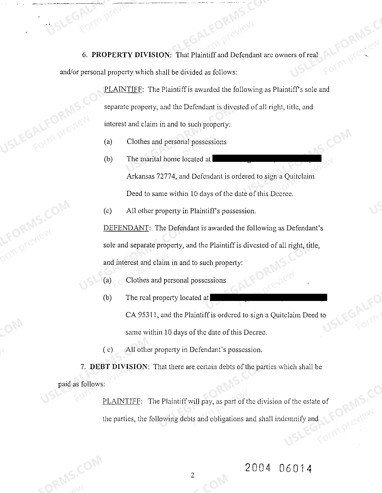 Preview A06 Decree on Divorce with No Children