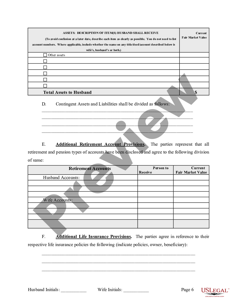 form Marital Legal Separation and Property Settlement Agreement where Minor Children and Parties May have Joint Property or Debts and Divorce Action Filed preview