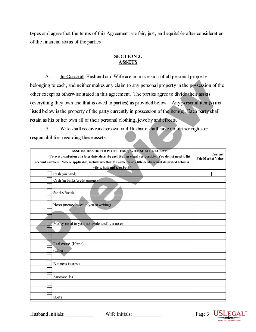 Preview Marital Legal Separation and Property Settlement Agreement where Minor Children and Parties May have Joint Property or Debts and Divorce Action Filed