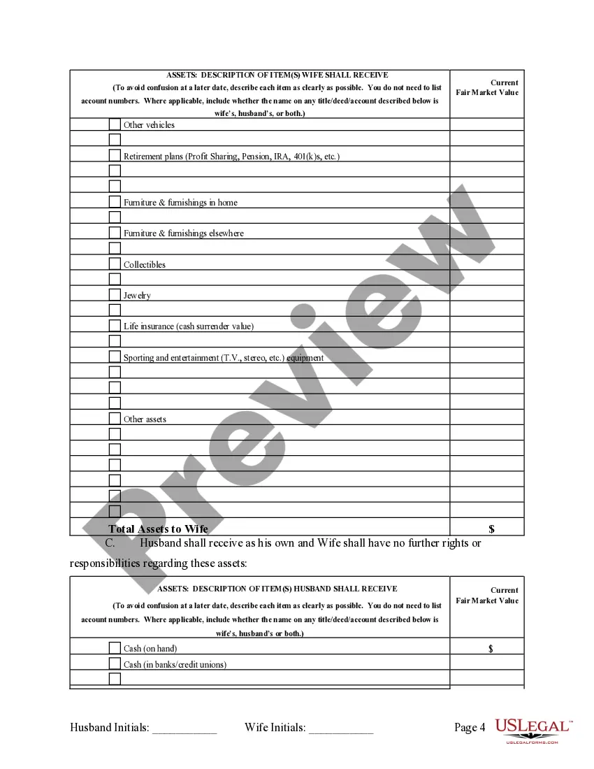 Preview Marital Legal Separation and Property Settlement Agreement where Minor Children and Parties May have Joint Property or Debts and Divorce Action Filed