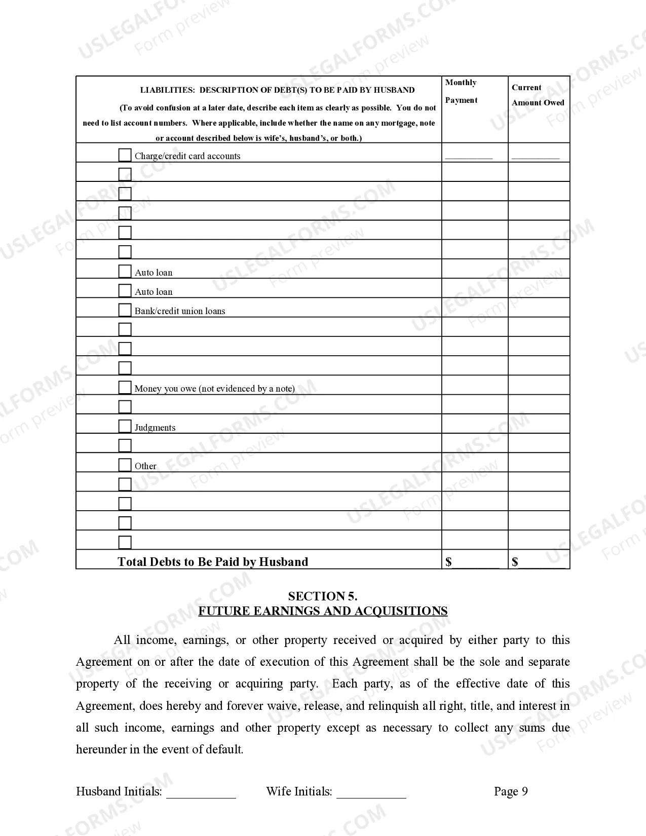 Preview Marital Legal Separation and Property Settlement Agreement Minor Children Parties May have Joint Property or Debts effective Immediately