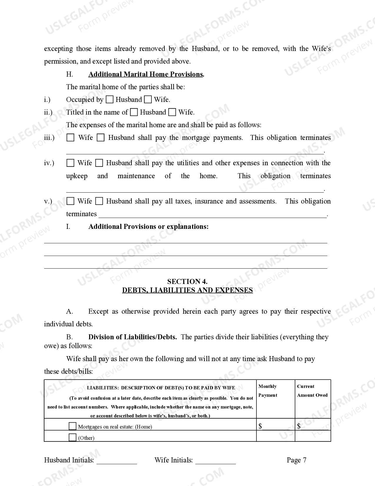 Preview Marital Legal Separation and Property Settlement Agreement Minor Children Parties May have Joint Property or Debts effective Immediately