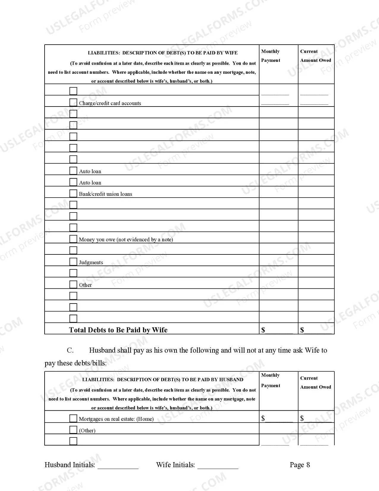 Preview Marital Legal Separation and Property Settlement Agreement Minor Children Parties May have Joint Property or Debts effective Immediately