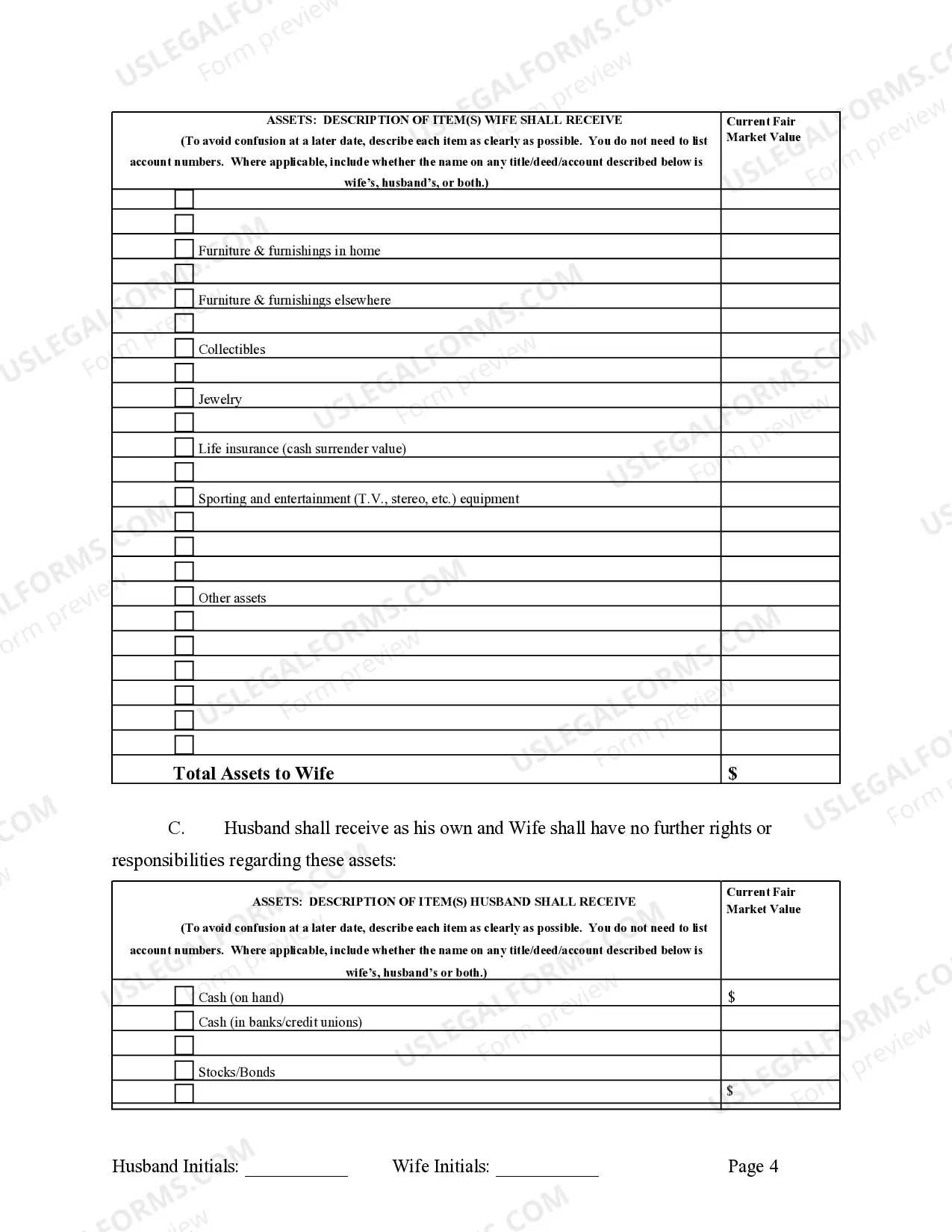 Preview Legal Separation and Property Settlement Agreement with Adult Children - Marital - Parties May have Joint Property or Debts - Divorce Action Filed