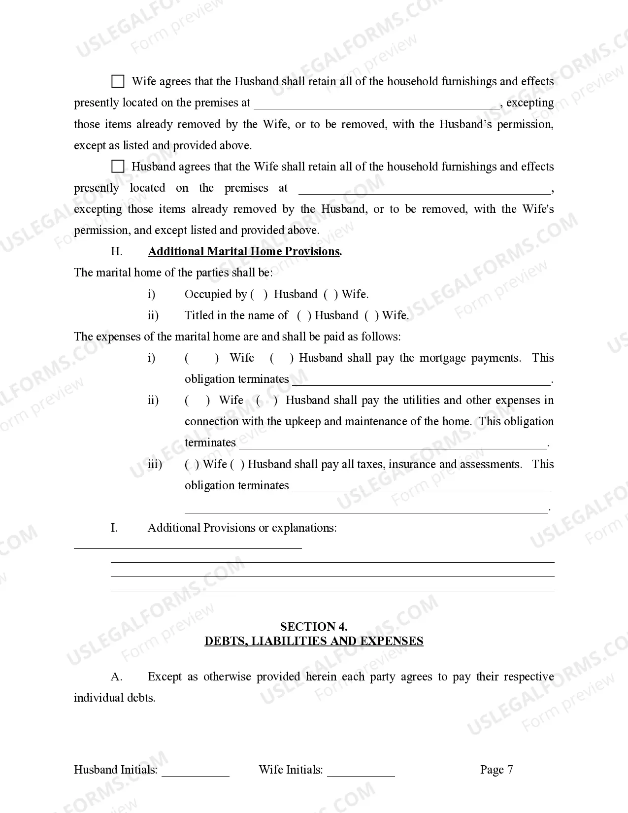 Preview Legal Separation and Property Settlement Agreement with Adult Children - Marital - Parties May have Joint Property or Debts - Effective Immediately