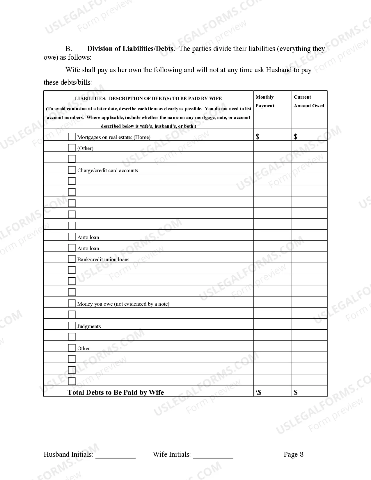 Preview Legal Separation and Property Settlement Agreement with Adult Children - Marital - Parties May have Joint Property or Debts - Effective Immediately