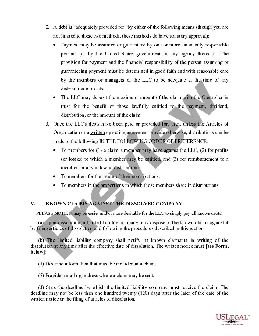 Get Arkansas Dissolution Package to Dissolve Limited Liability Company LLC Preview Arkansas Dissolution Package to Dissolve Limited Liability Company LLC