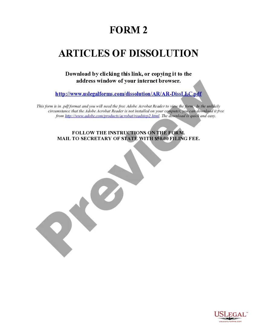 Get Arkansas Dissolution Package to Dissolve Limited Liability Company LLC Preview Arkansas Dissolution Package to Dissolve Limited Liability Company LLC