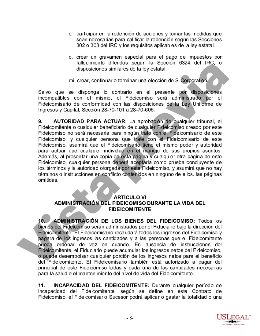 Preview Fideicomiso en vida para esposo y esposa sin hijos