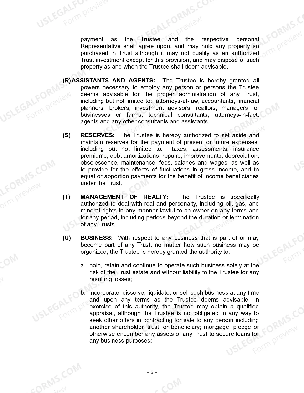 Preview Revocable Living Trust for Husband and Wife with No Children