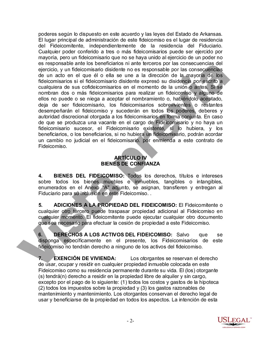 Preview Fideicomiso en vida para esposo y esposa con hijos menores o adultos