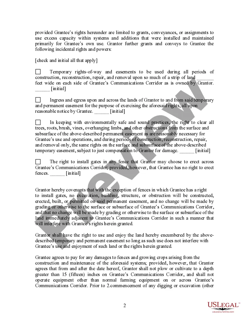 Get Grant of Communications System Easement For Telecommunications Cable Preview Grant of Communications System Easement For Telecommunications Cable