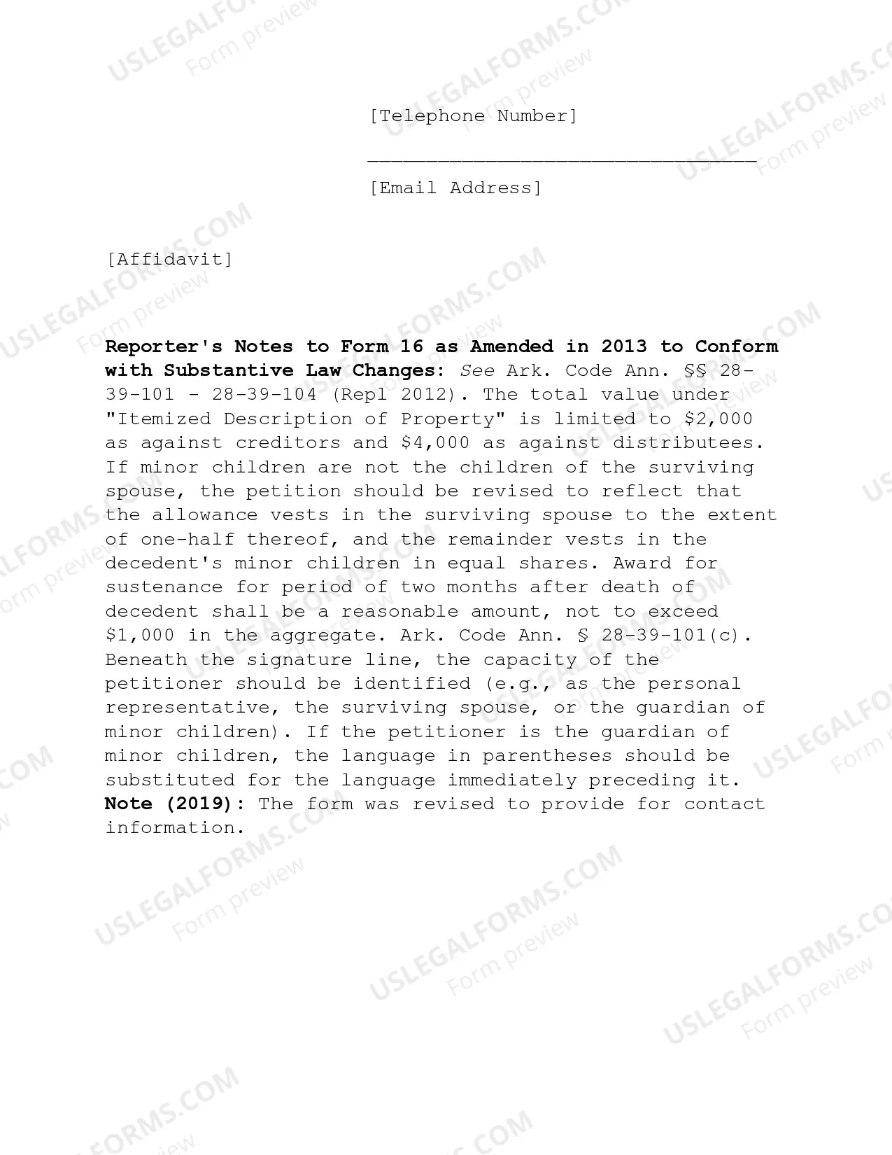 Preview Petition for Award of Statutory Allowances