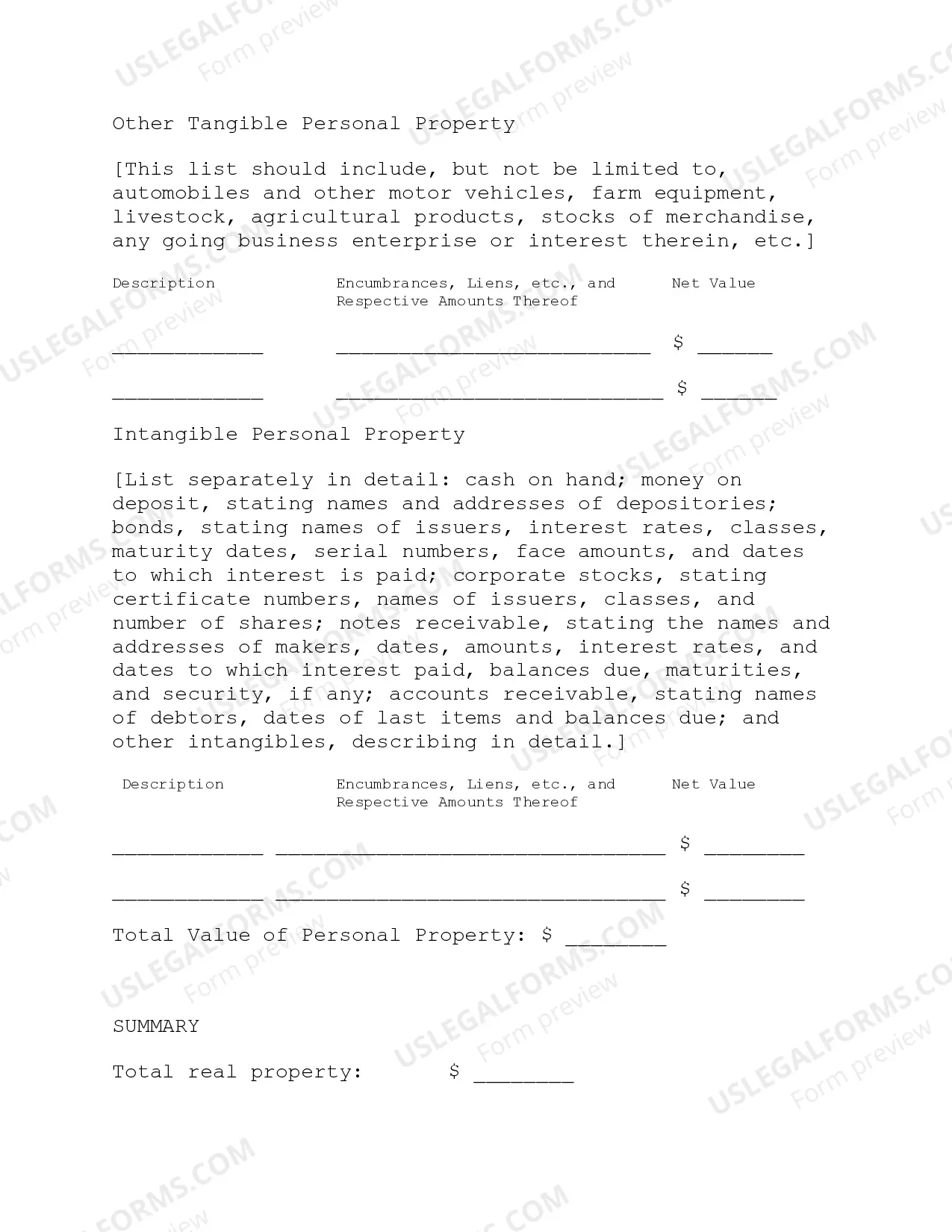 Preview Inventory of Decedent's Estate