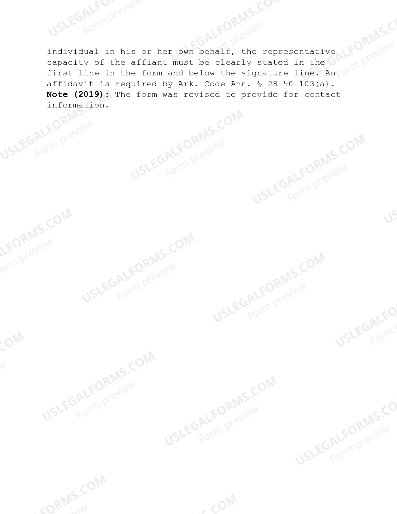 Preview Affidavit to Claim Against Estate
