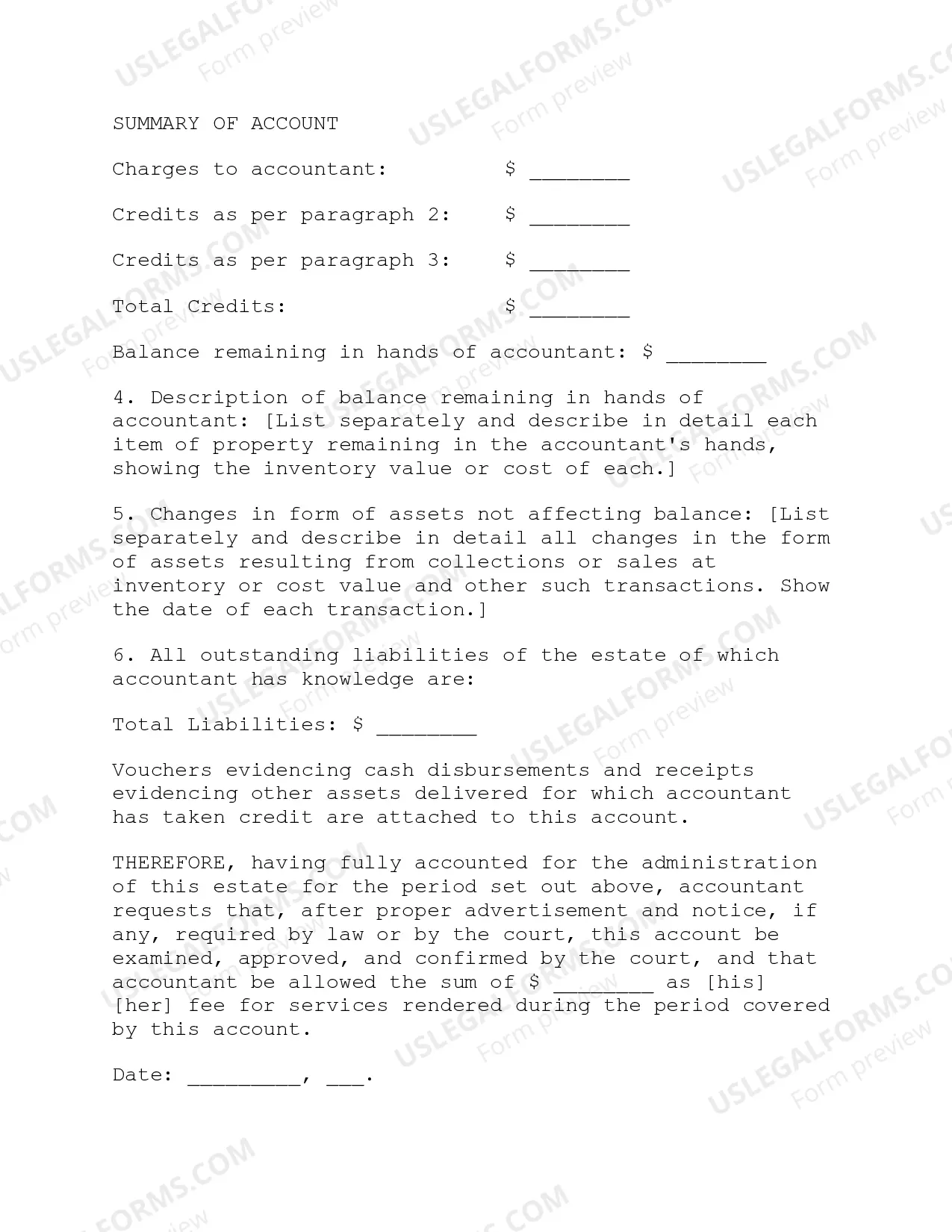 Preview Accounting for Personal Representative