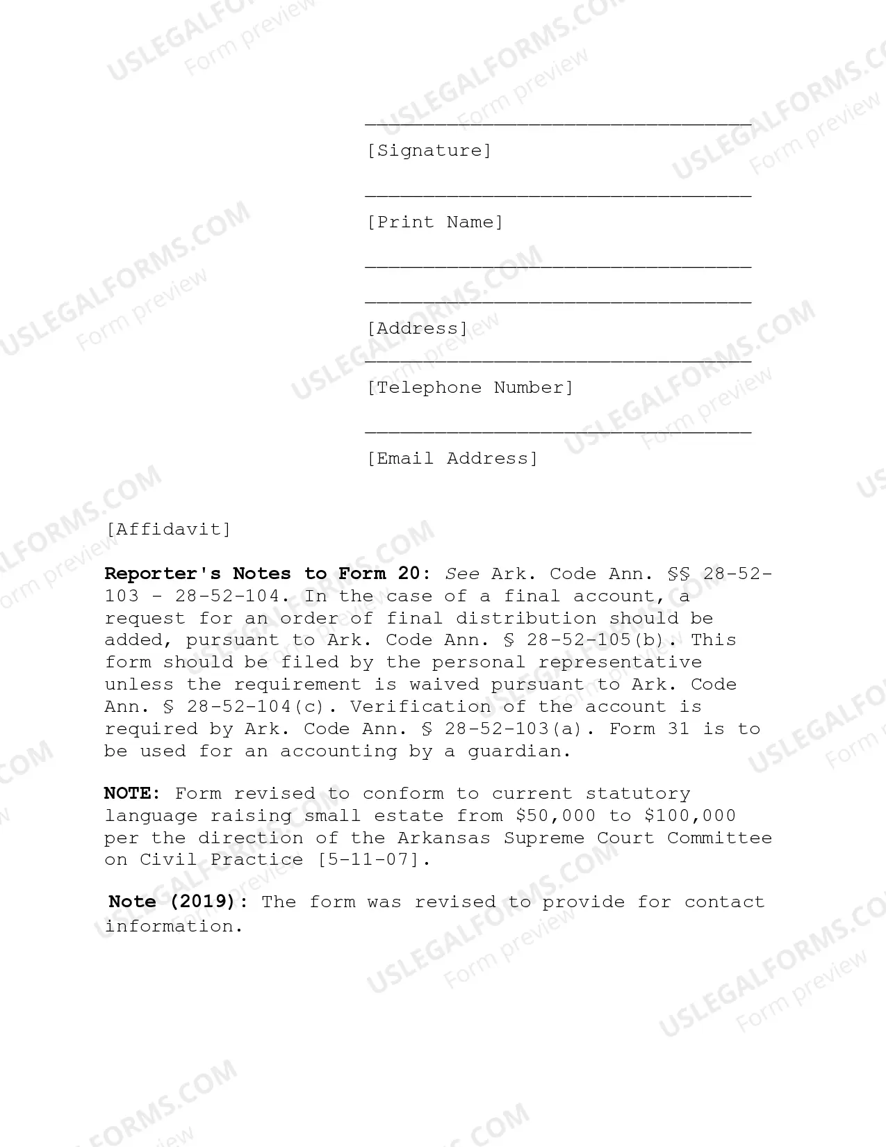 Preview Accounting for Personal Representative