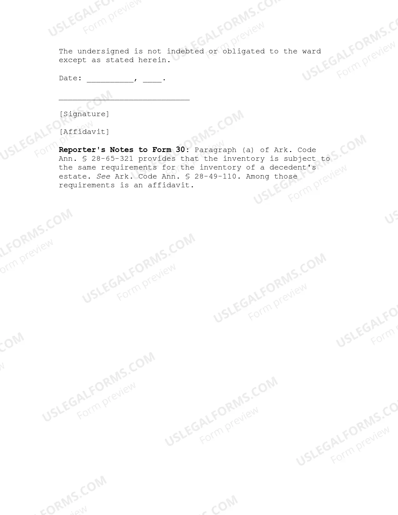 Preview Inventory of Ward's Estate
