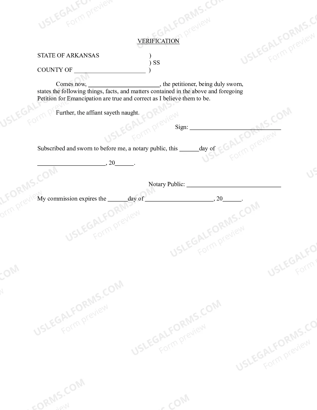 Preview Petition for Emancipation