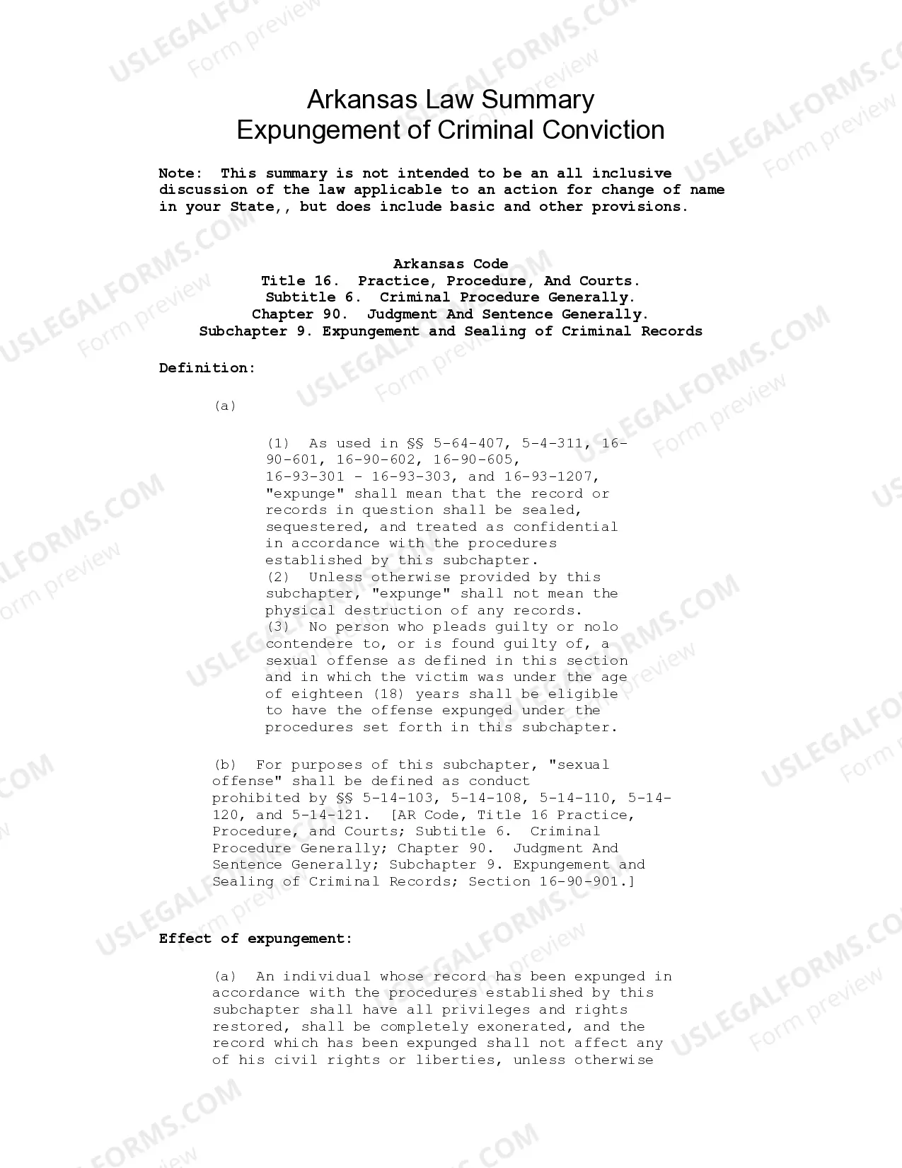 Preview Arkansas Expungement Instructions