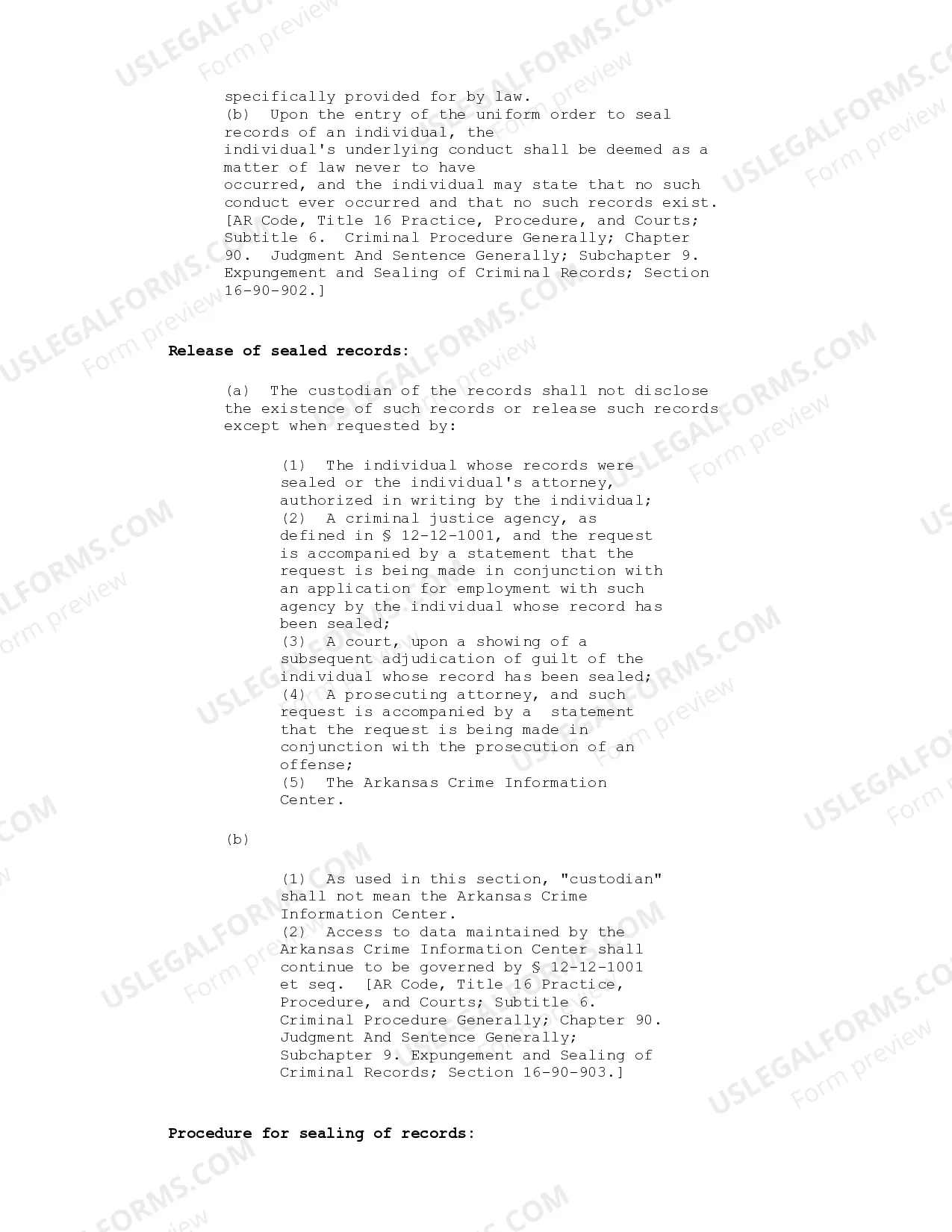 Preview Arkansas Expungement Instructions