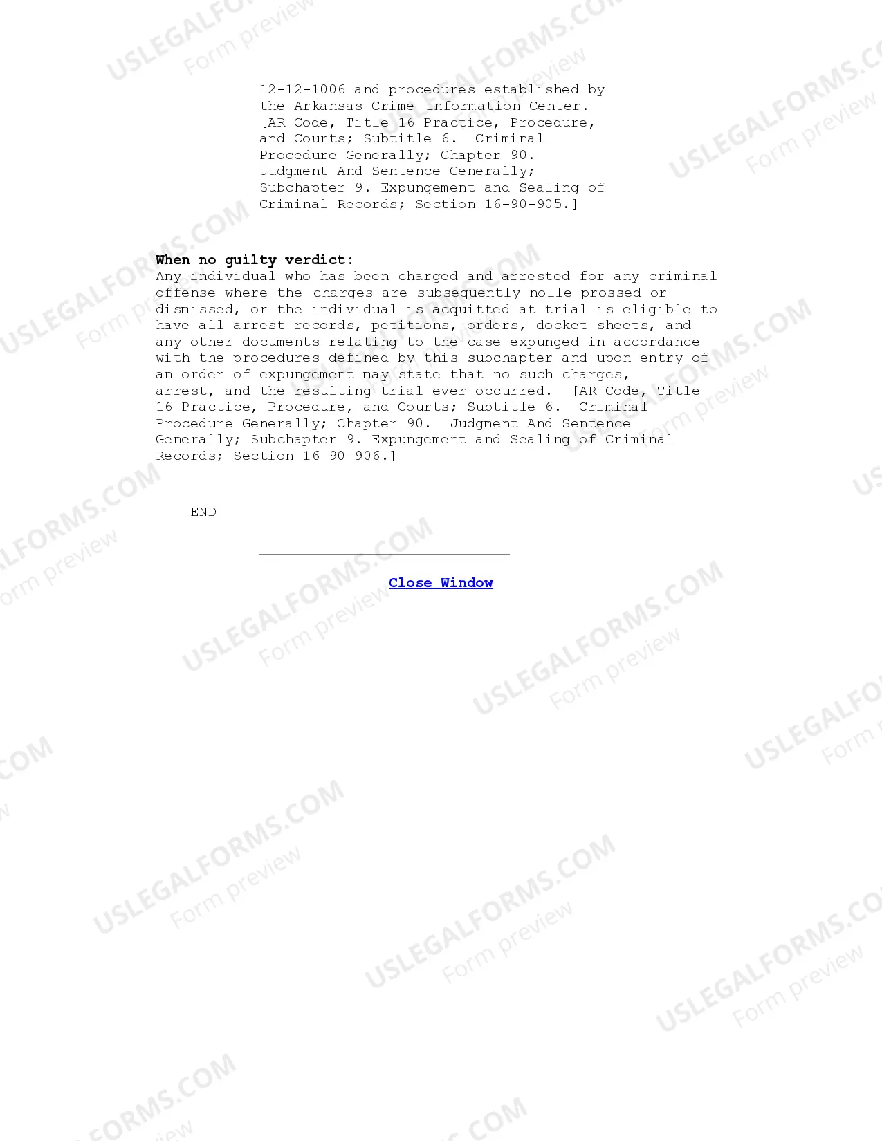 Preview Arkansas Expungement Instructions