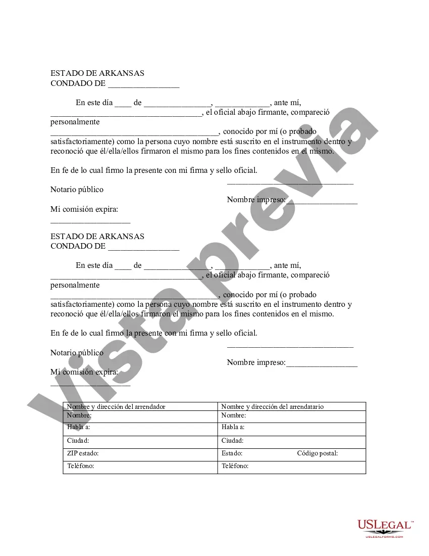 Preview Aviso de Arrendamiento para Grabación