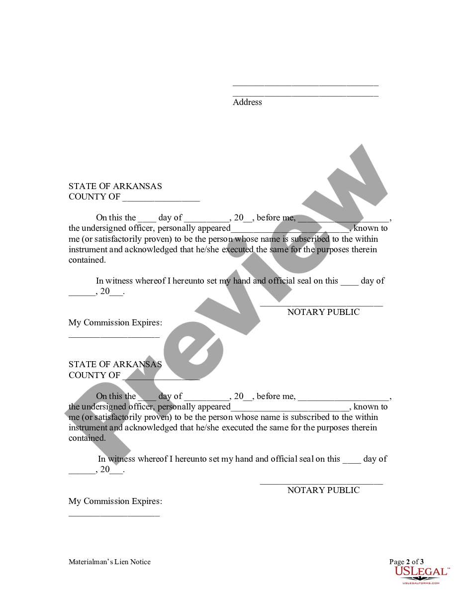 page 1 Materialman's Lien Notice - Electrical preview