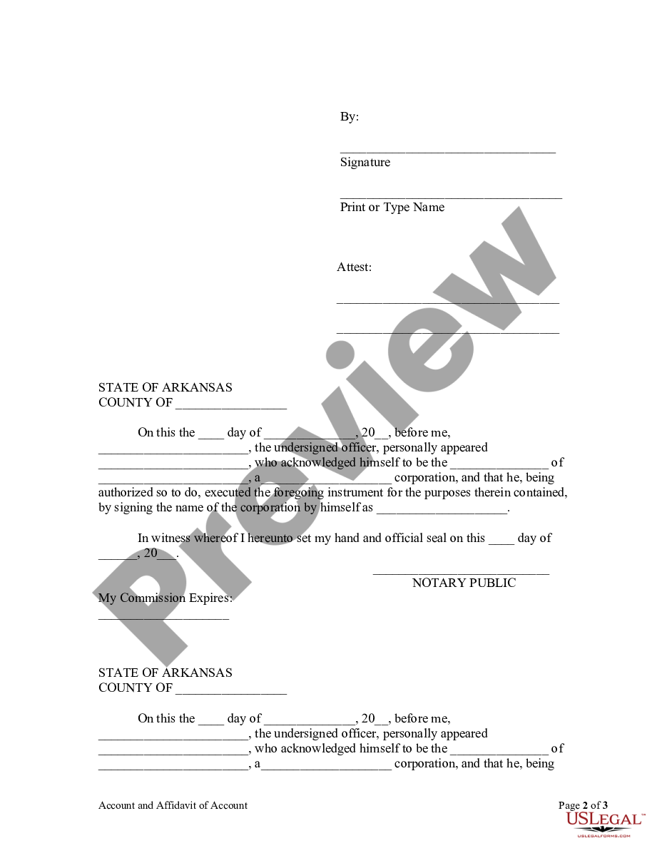 page 1 Account and Affidavit of Account Materialman's or Laborer's Lien preview