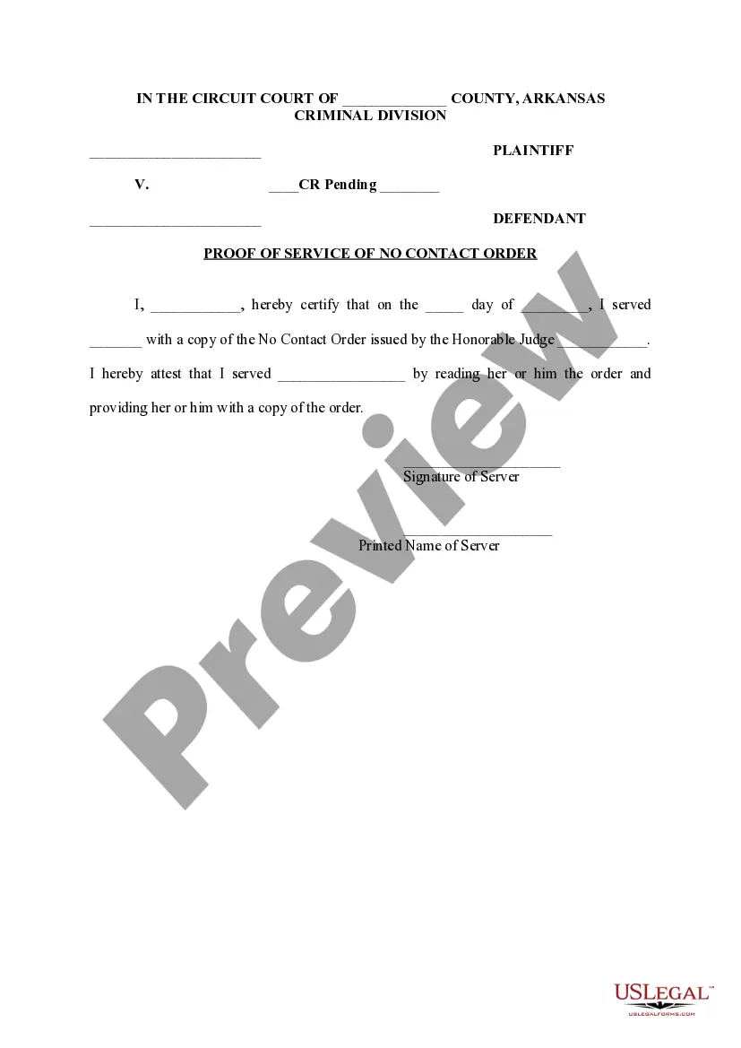 Get No Contact Order Preview No Contact Order