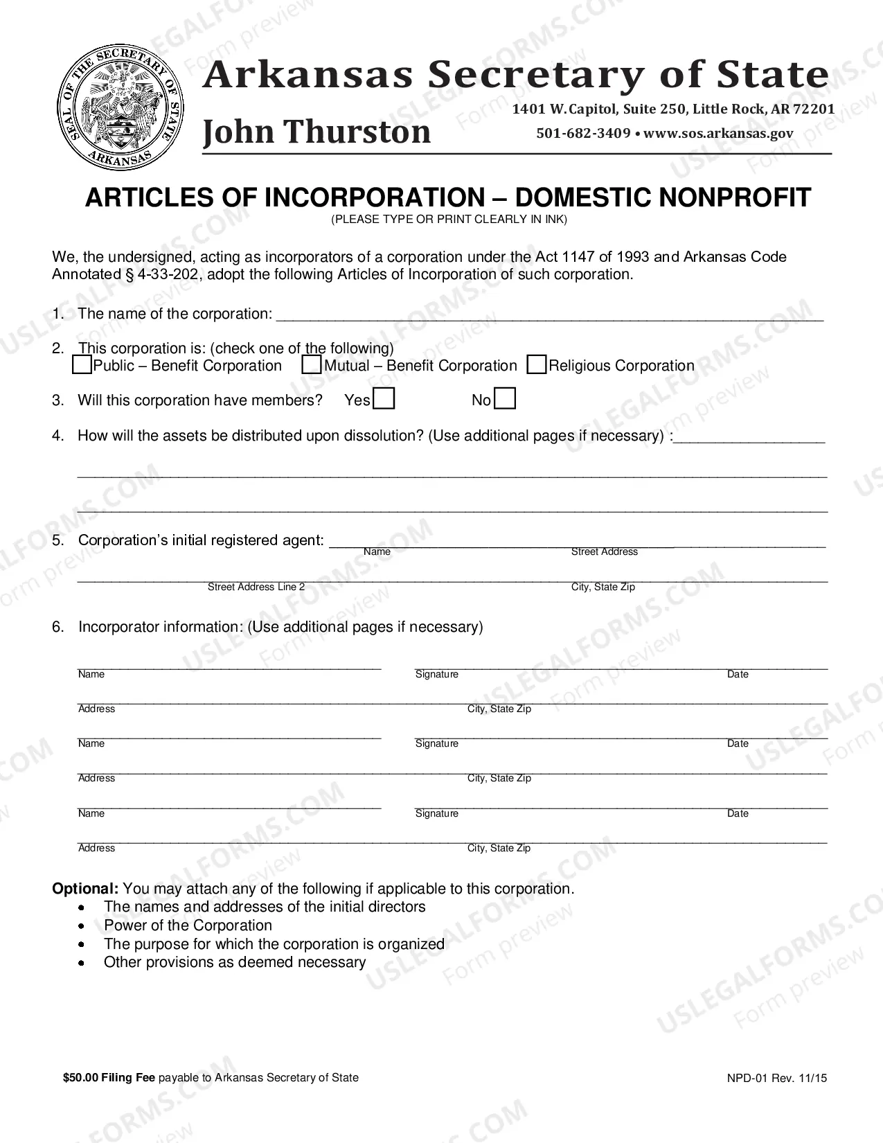 Preview Articles Of Incorporation