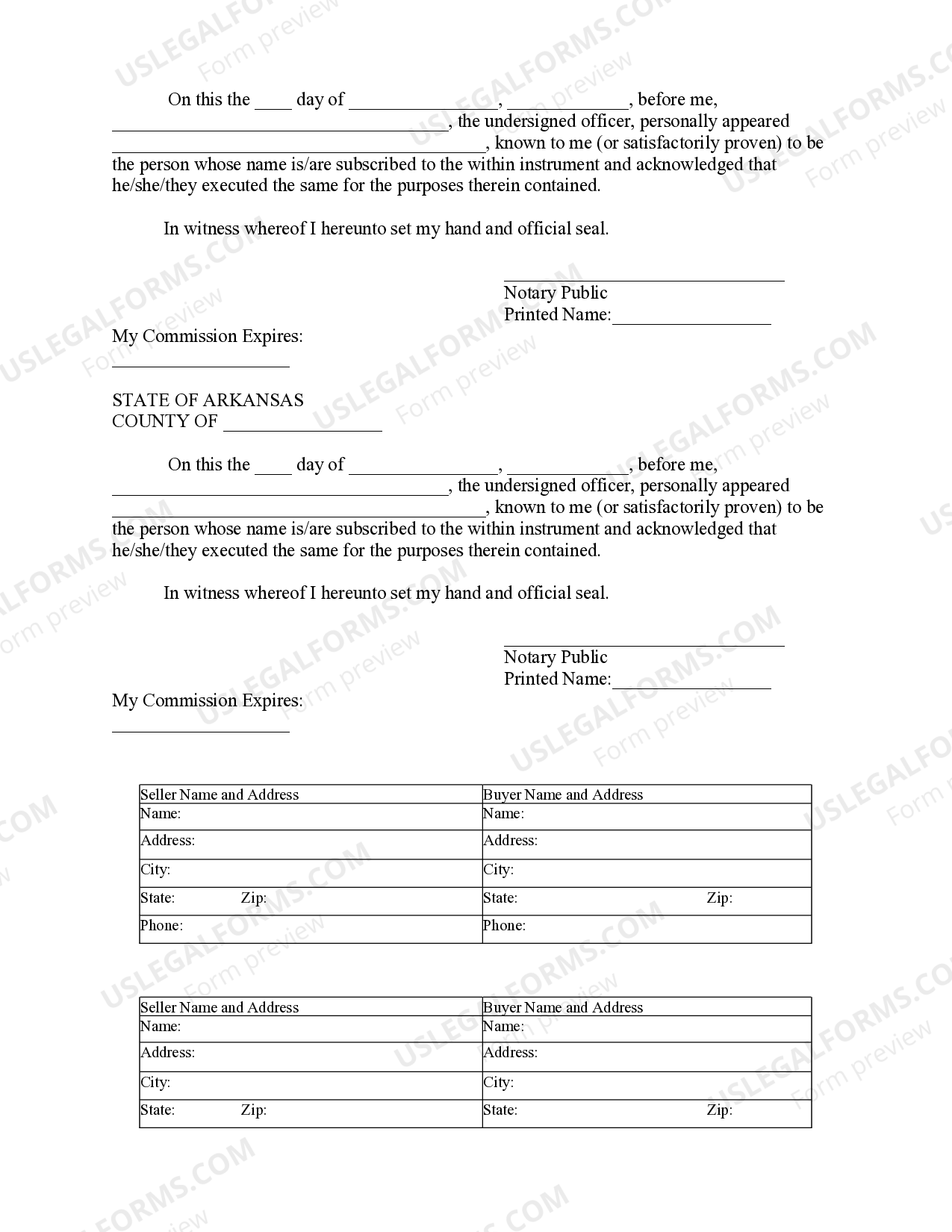 Arkansas Notice of Option for Recording US Legal Forms