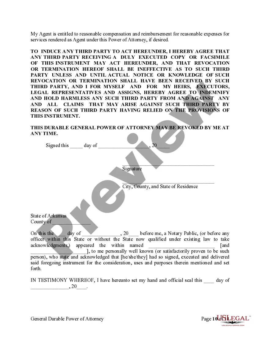Preview General Durable Power of Attorney for Property and Finances or Financial Effective upon Disability