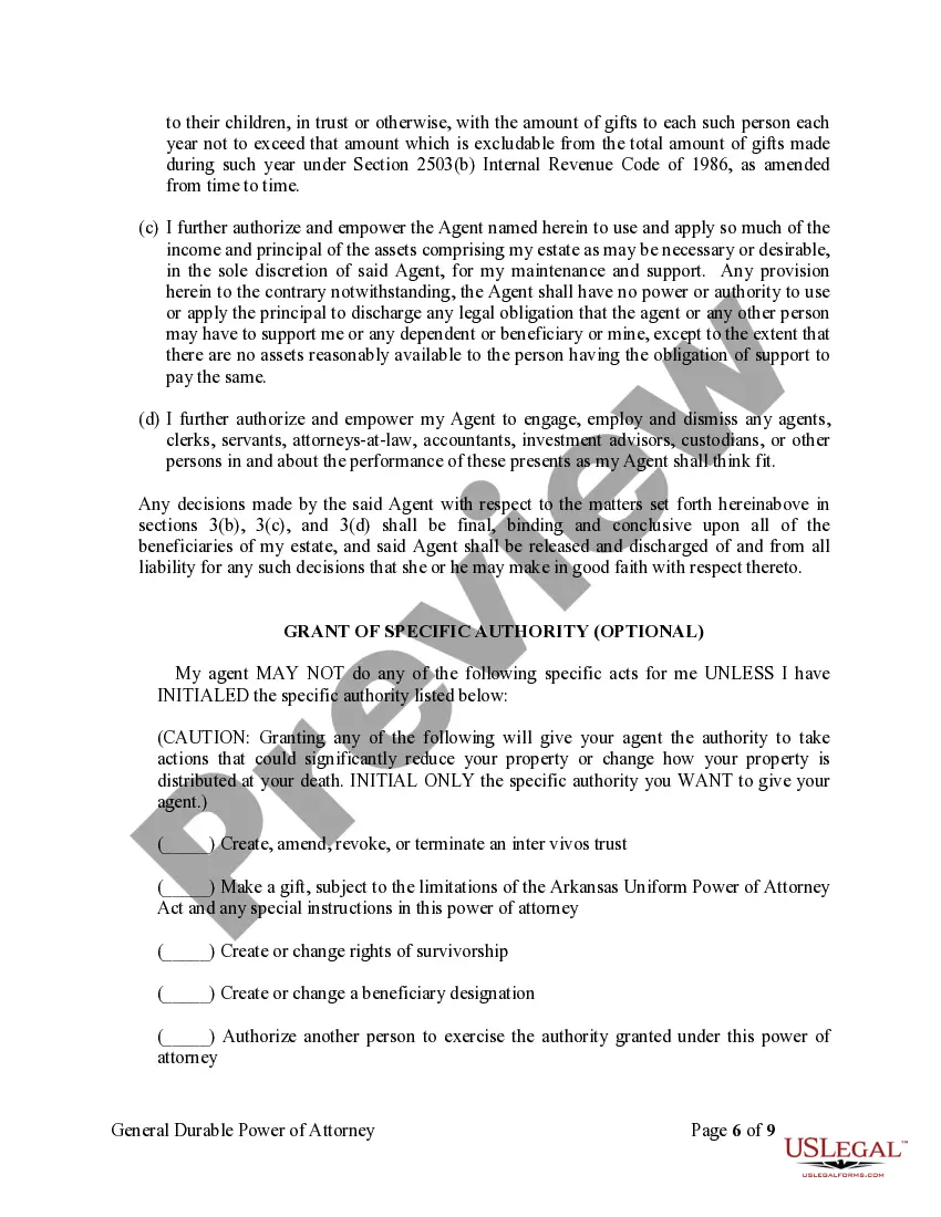 Preview General Durable Power of Attorney for Property and Finances or Financial Effective Immediately