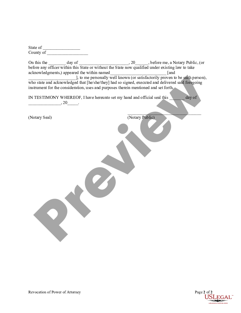 page 1 Revocation of General Durable Power of Attorney preview
