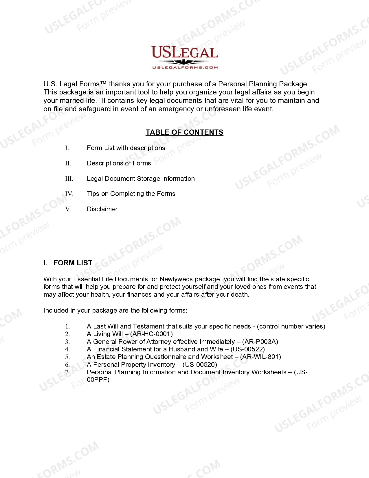 Preview Arkansas Essential Legal Life Documents for Newlyweds