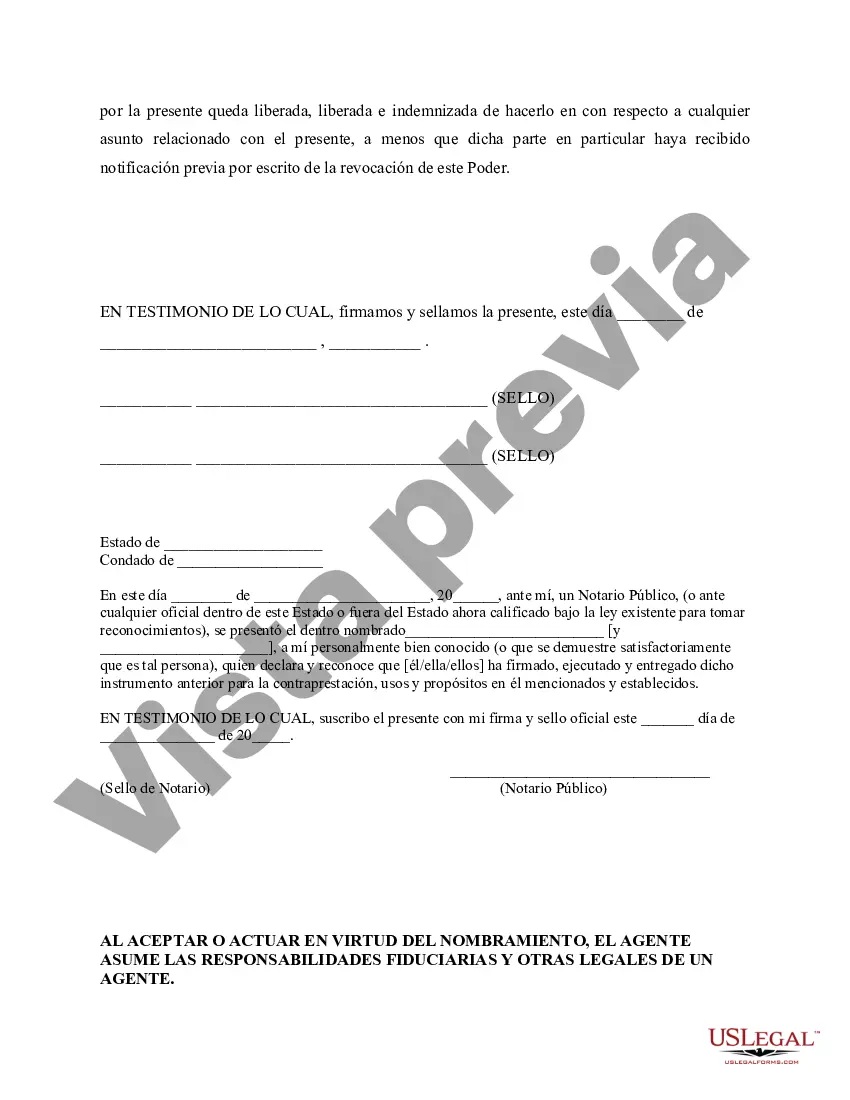 Preview Poder Notarial para el Cuidado y Custodia del Niño o Niños