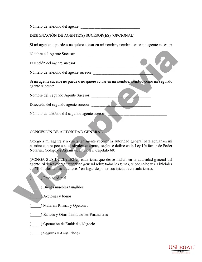 Preview Formulario estatutario Poder notarial para bienes - Disposiciones duraderas