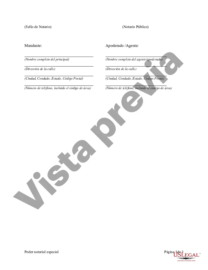 Preview Poder notarial especial o limitado para transacciones de compra de bienes raíces por parte del comprador