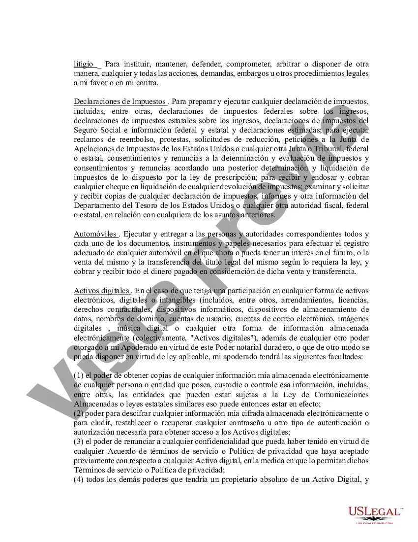 Preview Poder notarial limitado en el que se especifican poderes con ejemplos de poderes incluidos