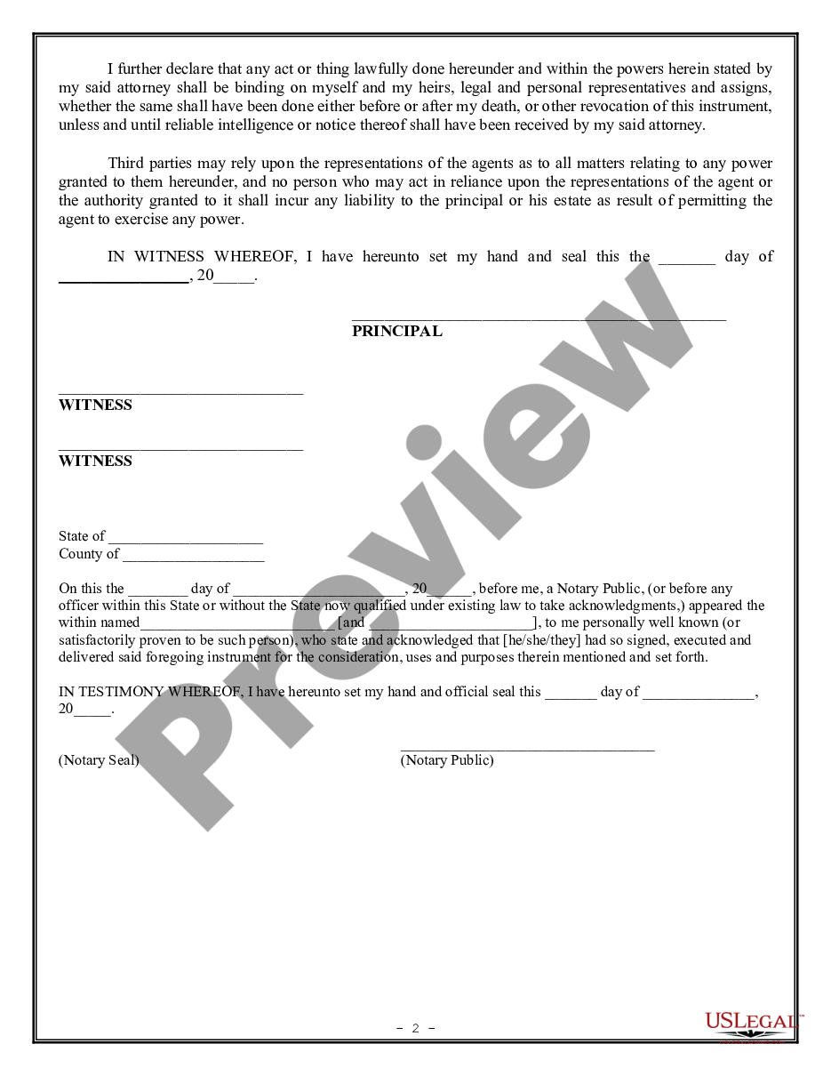 form Limited Power of Attorney for Stock Transactions and Corporate Powers preview