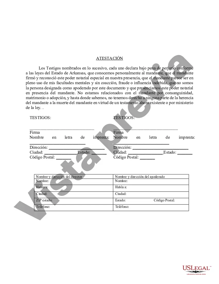 Preview Poder especial duradero para asuntos de cuentas bancarias