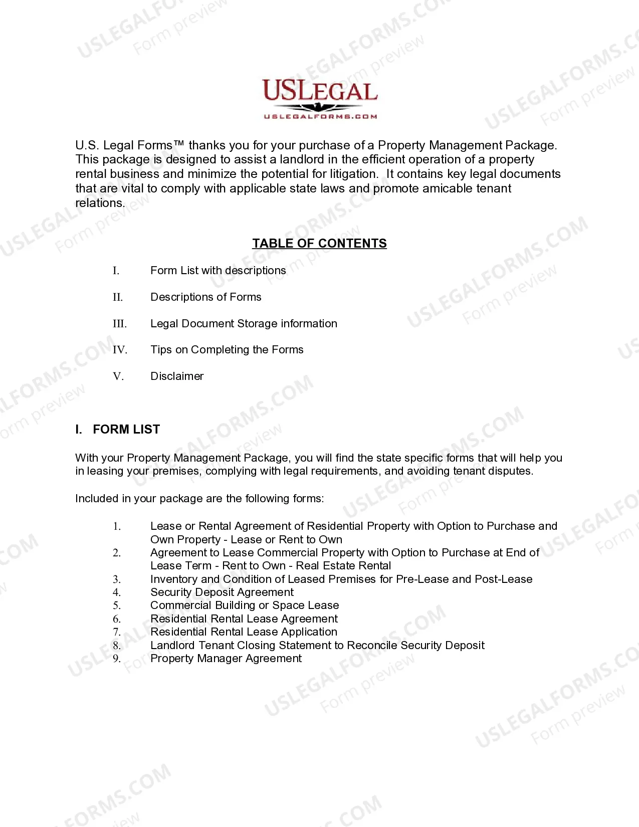 Preview Arkansas Property Management Package